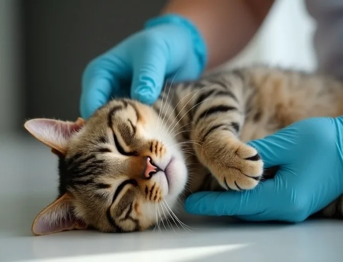 Specialist carefully handling a deceased cat with dignity in Frankston